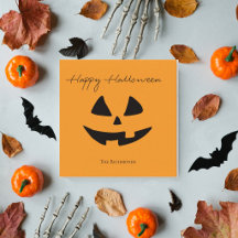 Prettig Halloween Lief pompoen gezicht groet