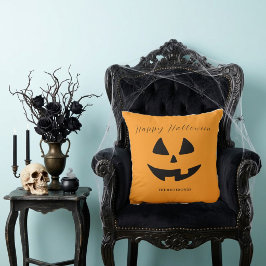 Prettig Halloween Lief Pompoen Gezicht Persoonlijk Kussen