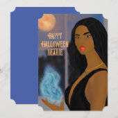 Prettig Halloween Liefje Heks Feestdagenkaart (Voorkant / Achterkant)