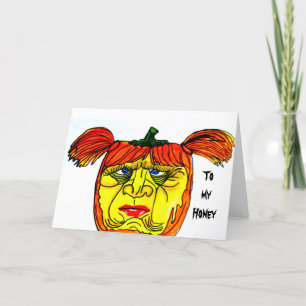.PRETTIG HALLOWEEN LIEFJE Vouwbare Kerstkaart Feestdagen Kaart