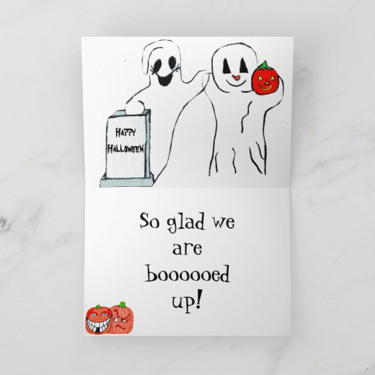 .PRETTIG HALLOWEEN LIEFJE Vouwbare Vakantiekaart Feestdagen Kaart (Binnen)