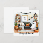 Prettig Halloween Lieve Geest in Zijn Huis Feestdagenkaart (Voorkant / Achterkant)