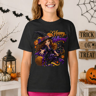 Prettig Halloween Lieve Heks Zwarte Kat Vliegende T-shirt
