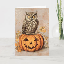 Prettig Halloween Lieve Uil & Pompoen Kaart