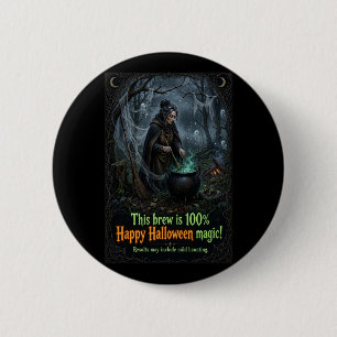 Prettig Halloween Magische Heksenbrouwsel Ronde Button 5,7 Cm