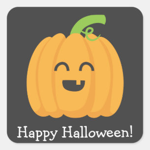 Prettig Halloween met een leuke pompoen Vierkante Sticker
