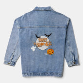 Prettig Halloween met pompoenen, vleermuizen en ge Denim Jacket (Achterkant)