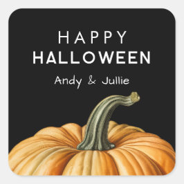 Prettig Halloween met vintage pompoen Vierkante Sticker
