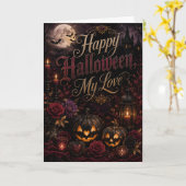 Prettig Halloween Mijn Liefde Kaart (Gele Bloem)