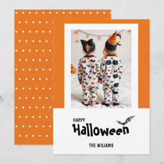 Prettig Halloween Modern Eén Foto Feestdagenkaart