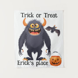 Prettig Halloween Monster Snoep of een Leuke Stree Wandkleed