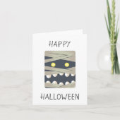 Prettig Halloween Mummie Gezicht Kaart (Voorkant)