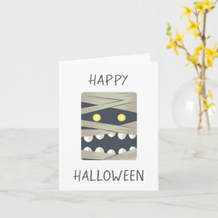 Prettig Halloween Mummie Gezicht Kaart