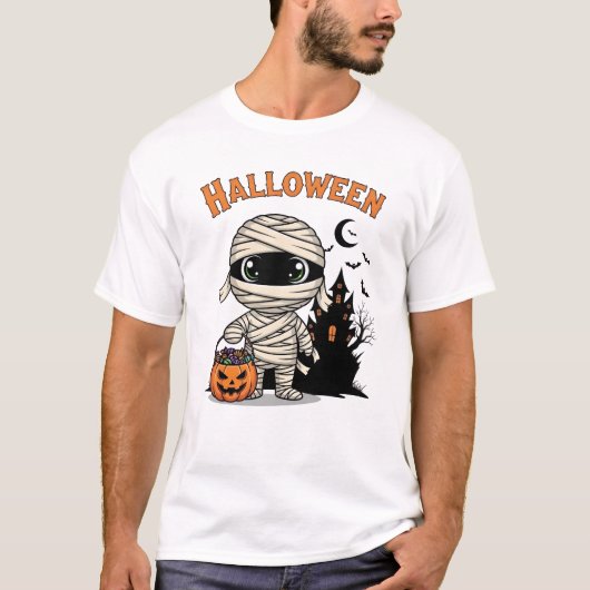 Prettig Halloween, mummie T-shirt (Voorkant)