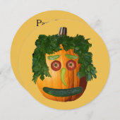 Prettig Halloween - Ongesneden Pompoen Uitnodiging (Voorkant / Achterkant)