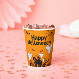 Prettig Halloween-ontwerp Papieren Bekers