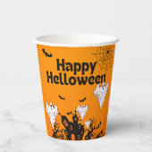Prettig Halloween-ontwerp Papieren Bekers (Achterkant)