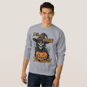 Prettig Halloween op een grijze Trui (Voorkant volledig)