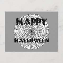 Prettig Halloween op Spinnenweb Tekst Ansichtkaart Briefkaart
