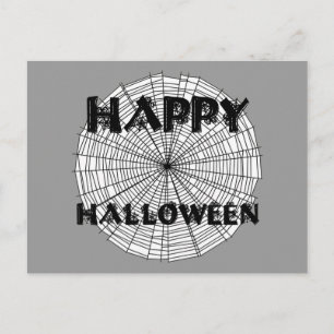 Prettig Halloween op Spinnenweb Tekst Ansichtkaart Briefkaart