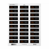 Prettig Halloween Oranje Folie Modern Script Trend Etiket (Full Sheet)