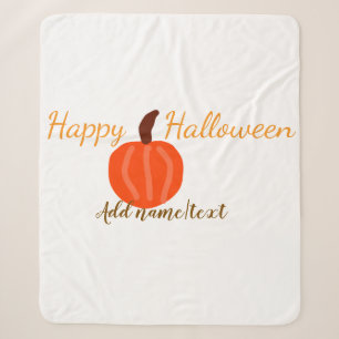 Prettig Halloween oranje pompoen herfst oranje bru Sherpa Deken