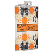 Prettig Halloween Oranje Pompoen Heupfles (Rechts)