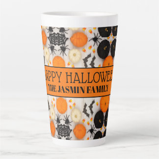 Prettig Halloween Oranje Pompoen Latte Mok