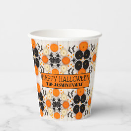 Prettig Halloween Oranje Pompoen Papieren Bekers