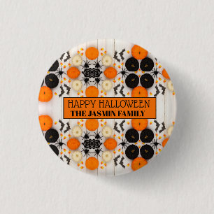 Prettig Halloween Oranje Pompoen Ronde Button 3,2 Cm