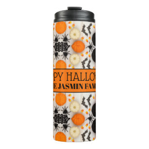 Prettig Halloween Oranje Pompoen Thermosbeker