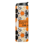 Prettig Halloween Oranje Pompoen Thermosbeker (Gedraaid links)