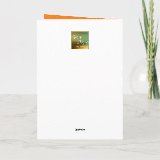 Prettig Halloween Oranje & Zwarte Frame Kaart (Achterkant)