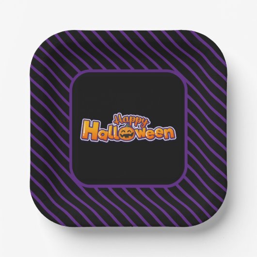 Prettig Halloween Papieren Bordje (Voorkant)