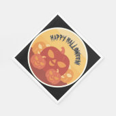 Prettig Halloween! Papieren servetten met pompoene (Hoek)