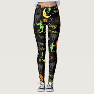 Prettig Halloween Patroon Zwart Leggings
