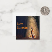 Prettig Halloween Plat Notitiekaart Notitiekaartje (Voorkant / Achterkant in situ)