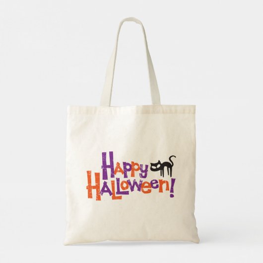 Prettig Halloween Plezierige Zwarte Kat Tote Bag (Achterkant)