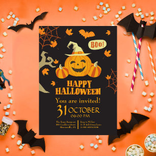 Prettig Halloween Pompoen Eet Drink Wees Schrikbar Kaart