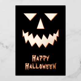 Prettig Halloween Pompoen Folie Vakantiekaart Feestdagenkaart