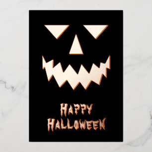 Prettig Halloween Pompoen Folie Vakantiekaart Feestdagenkaart