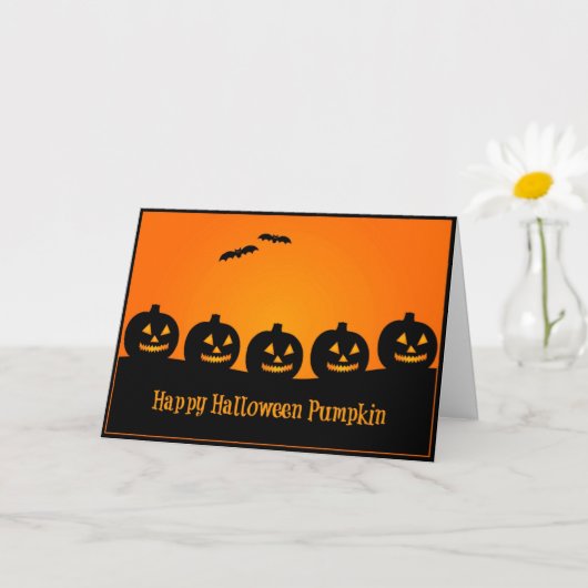 Prettig Halloween Pompoen - Halloween Kaart (Kleine Plant)
