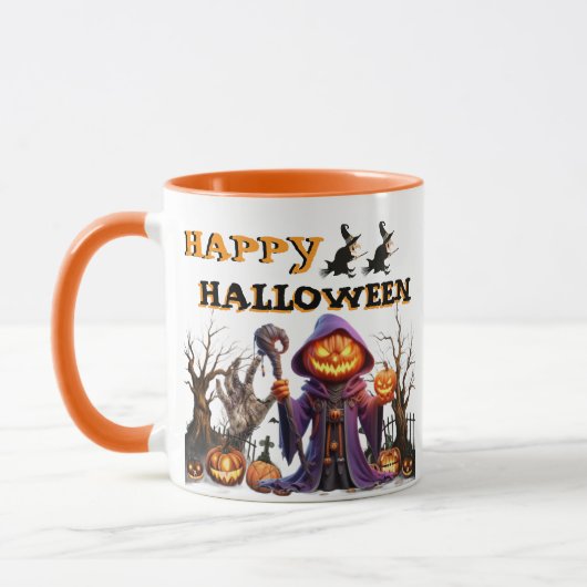 Prettig Halloween Pompoen Heks Koffie Mok (Links)
