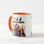 Prettig Halloween Pompoen Heks Koffie Mok (Voorkant links)
