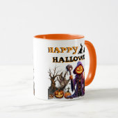 Prettig Halloween Pompoen Heks Koffie Mok (Voorkant rechts)
