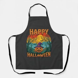 Prettig Halloween Pompoen Heksenhoed Volle Maan Vl Schort