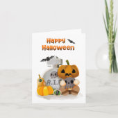 Prettig Halloween Pompoen Hoofd RIP  Kaart (Voorkant)
