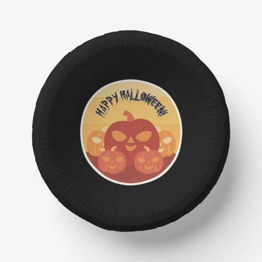 Prettig Halloween! Pompoen Papieren Kommen (Voorkant)