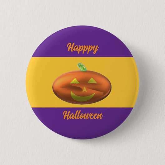 Prettig Halloween Pompoen Ronde Button 5,7 Cm (Voorkant)