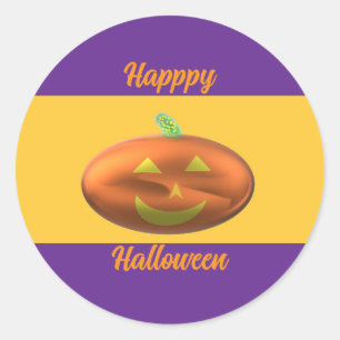 Prettig Halloween Pompoen  Ronde Sticker